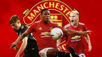 Manchester United - Brandon Williams, Anthony Martial, Donny van de Beek (Bola.com/Adreanus Titus)