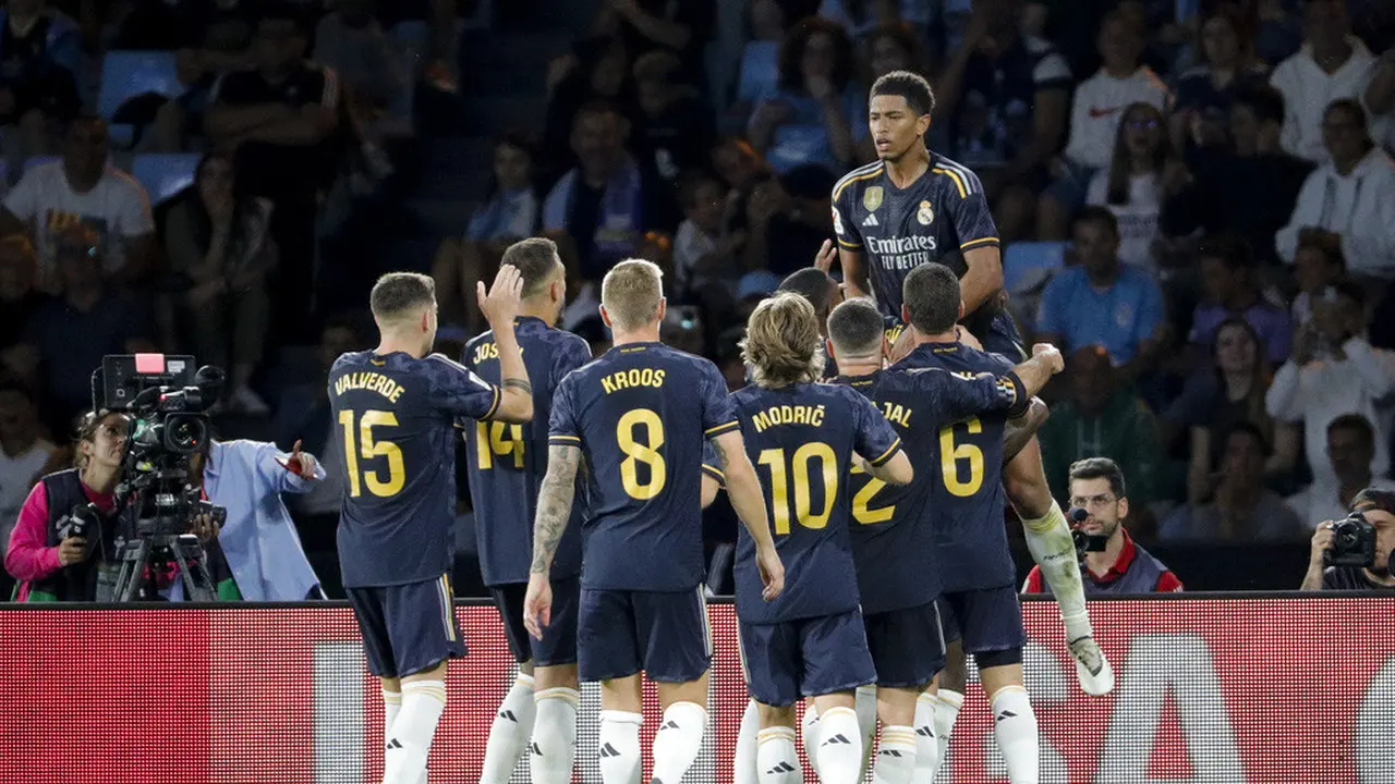 Foto: Aksi Jude Bellingham saat Menjadi Pahlawan Kemenangan Real Madrid atas Celta Vigo di Liga Spanyol