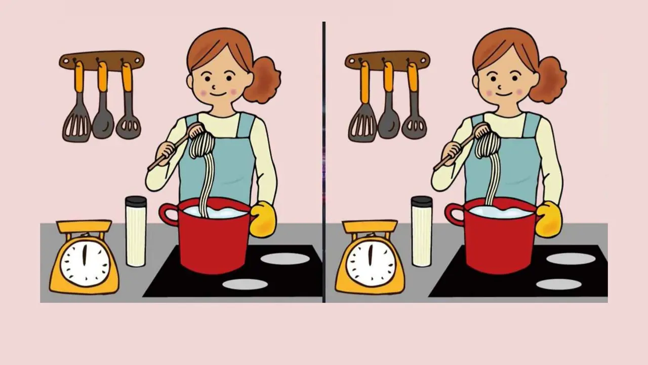 Teka-teki cari perbedaan perempuan memasak.