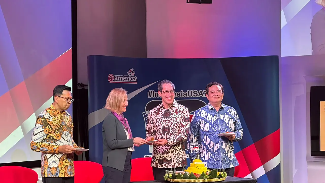 Acara peringatan 75 tahun hubungan Amerika Serikat (AS) dan Indonesia di @america, Rabu (6/3/2024). (Liputan6/Benedikta Miranti)