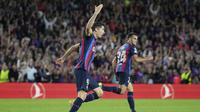 Barcelona mencetak dua gol melalui Robert Lewandowski dan satu gol lagi dari Ousmane Dembele. (AP/Emilio Morenatti)