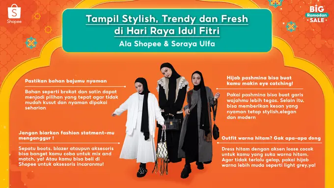 Tampil Kece dan Stylish ala Selebriti di Hari Raya Idul Fitri, Shopee dan Soraya Ulfa Berbagi Inspirasi