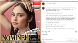 TC Candler memajang foto Syifa Hadju di laman media sosial resminya. Wajah close up kekasih Rizky Nazar ini terpampang jelas dengan balutan make up dan anting yang menjuntai panjang. (FOTO: instagram.com/tccandler)