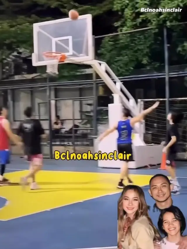 Potret Noah Sinclair memasukkan basket ke ring (Sumber: Instagram/bclnoahsinclair dan Instagram/zoelhelmioffc)