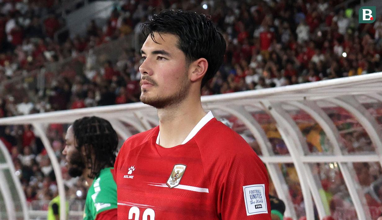 Pemain Timnas Indonesia, Elkan Baggott saat laga semifinal FIFA Series 2026 melawan St Kitts and Nevis di Stadion Utama Gelora Bung Karno (SUGBK), Senayan, Jakarta, Jumat (27/03/2026). (Bola.com/M Iqbal Ichsan)