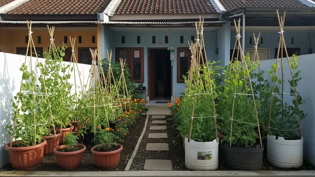 Kebun Rumah Mini dengan Tanaman Kacang Polong
