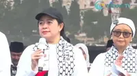 Ketua DPR RI Puan Maharani hadir dalam Aksi Aliansi Rakyat Indonesia Bela Palestina di Monas, Jakarta, Minggu 5 November 2023. (Foto: tangkapan layar Youtube Wahdah TV)