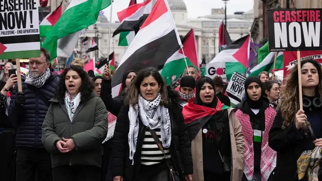 Massa Pro Palestina di London Turun ke Jalan Tuntut Gencatan Senjata