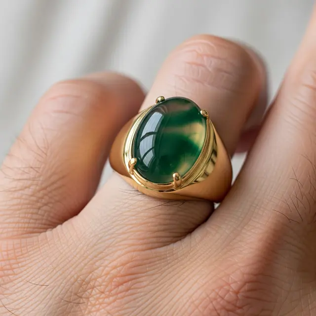 Model Cincin Emas Batu Akik Pria (Image by Gemini AI)