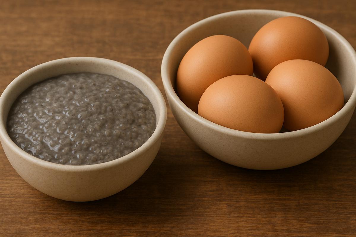 Ilustrasi Chia Egg Vs Telur