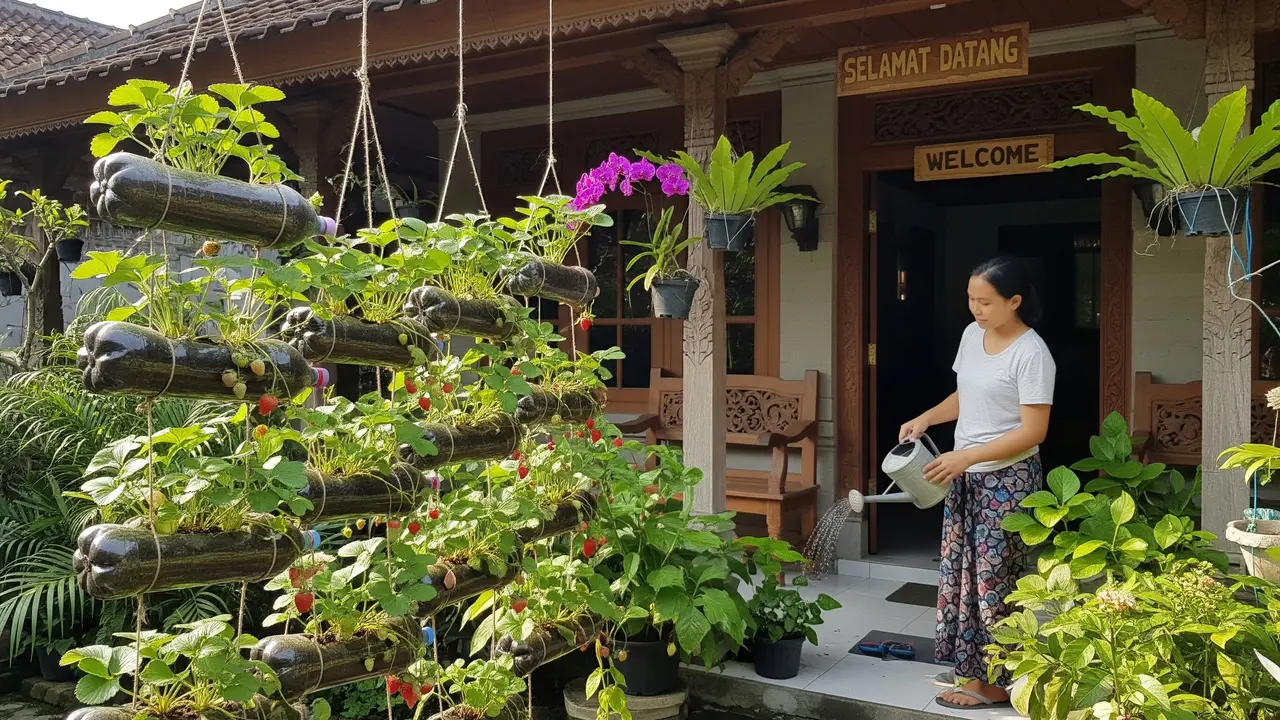 Alasan Tanaman Stroberi Tumbuh Subur tetapi Tidak Berbuah (AI Generated)
