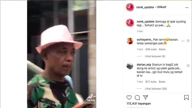 Beredar Video yang Menunjukkan Pria Mirip Pak Tarno Berjalan Kaki, Warganet Iba