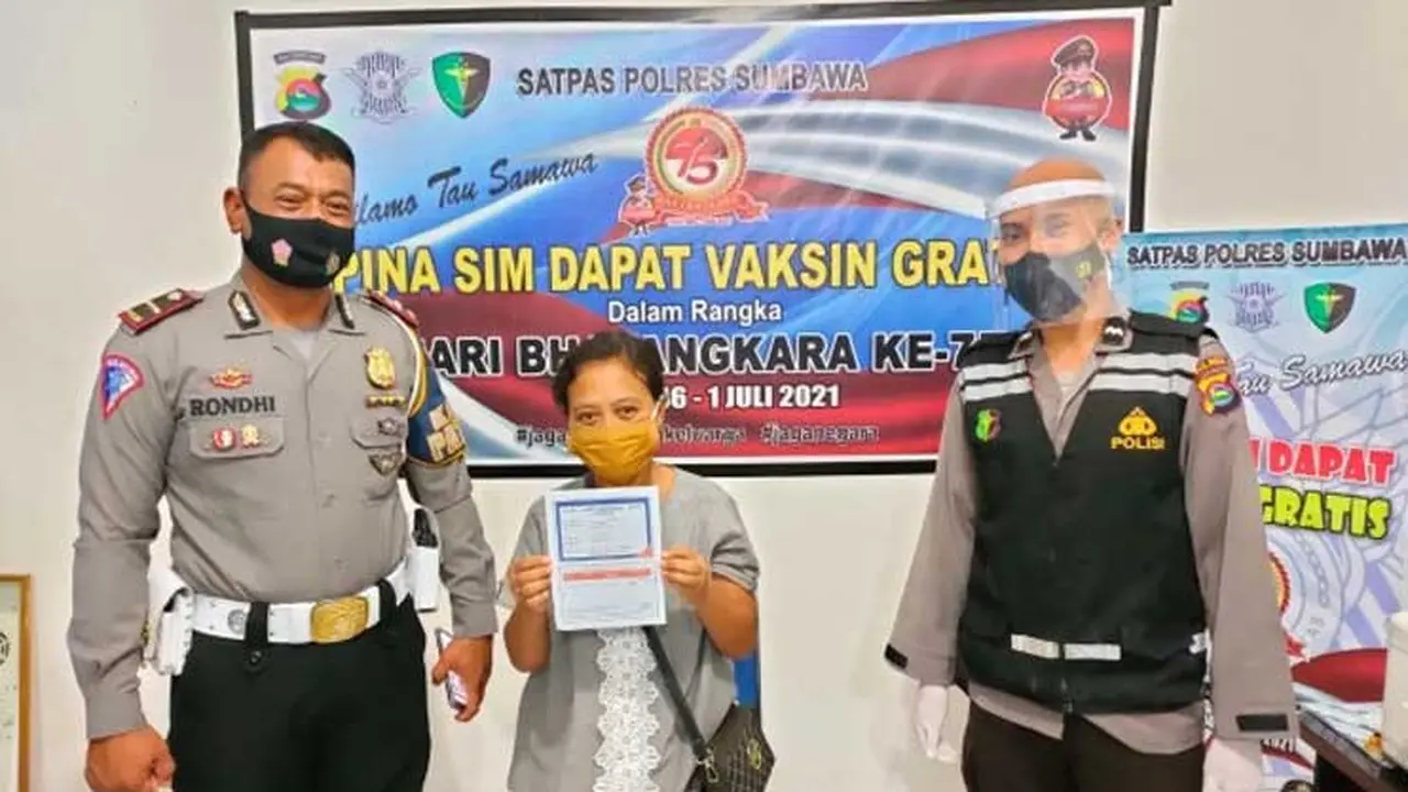 Pemberian vaksin gratis bagi pemohon SIM