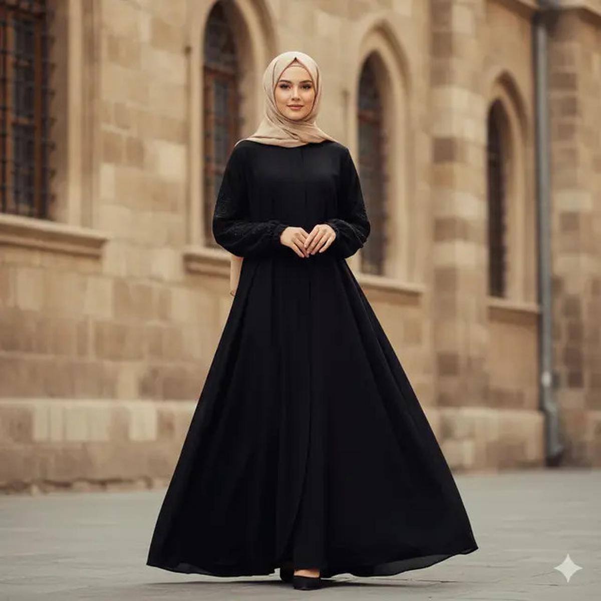 8 Model Gamis Abaya Hitam Terbaru, Fashion Simple yang Tampak Elegan