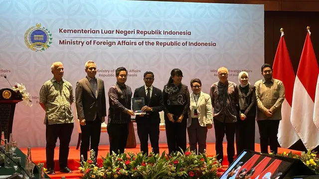 Wakil Menteri Luar Negeri RI Pahala Mansury dalam acara Global Human Capital Summit 2024: Global General Assembly di Jakarta, Rabu (21/8/2024). (Liputan6/Benedikta Miranti)