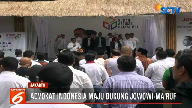 Deklarasi dukungan terhadap pasangan Jokowi-Ma'ruf dilakukan di halaman Rumah Aspirasi, Menteng, Jakarta Pusat.