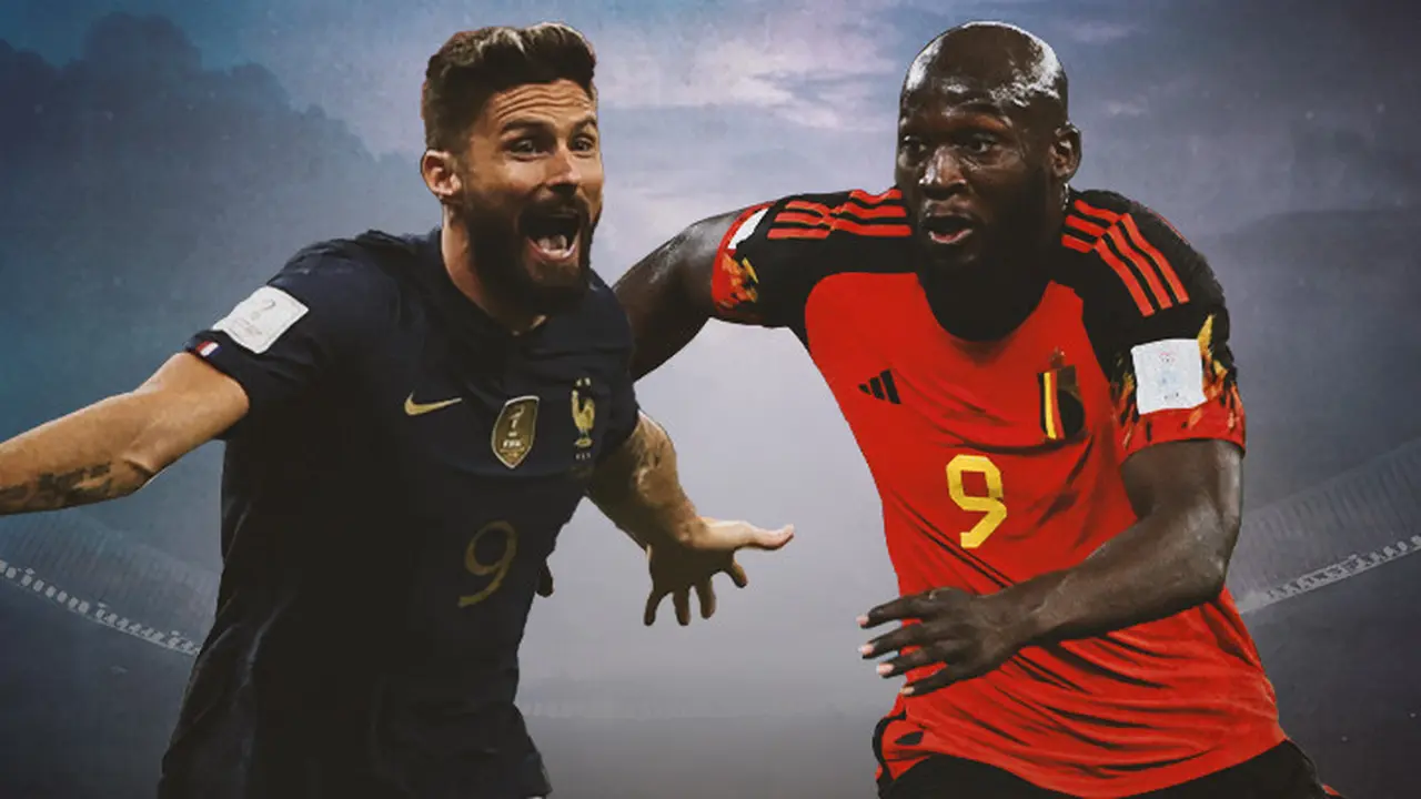 Ilustrasi - Olivier Giroud dan Romelu Lukaku