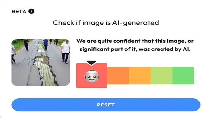 <p>Gambar tangkapan layar penelusuran foto menggunakan situs wasitai.com.</p>