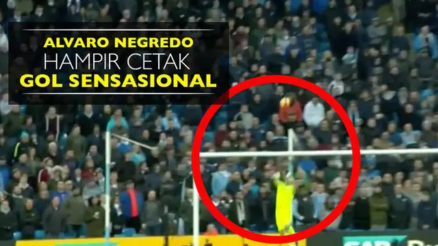 Video striker Middlesbrough, Alvaro Negredo, yang hampir cetak gol sensasional ke gawang Manchester City.