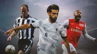 Ilustrasi - Alan Shearer, Mohamed Salah, Thierry Henry (Bola.com/Adreanus Titus)