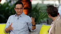 Sejumlah pertanyaan diajukan dalam perbincangan pada program Pemilu stasiun televisi SCTV “Kita Indonesia” di kawasan Gelora Bung Karno Jakarta, Selasa (12/9/2023). (Liputan6.com/Helmi Fithriansyah)