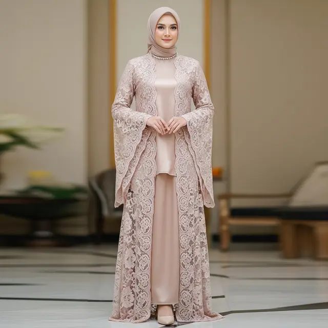 9 Model Gamis Outer Brokat Panjang, Pilihan Elegan untuk Berbagai Acara