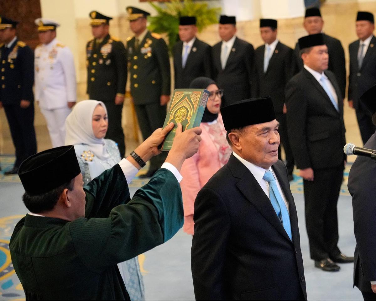 FOTO: Presiden Prabowo Lantik Djamari Chaniago sebagai Menkopolhukam, Erick Thohir sebagai Menpora