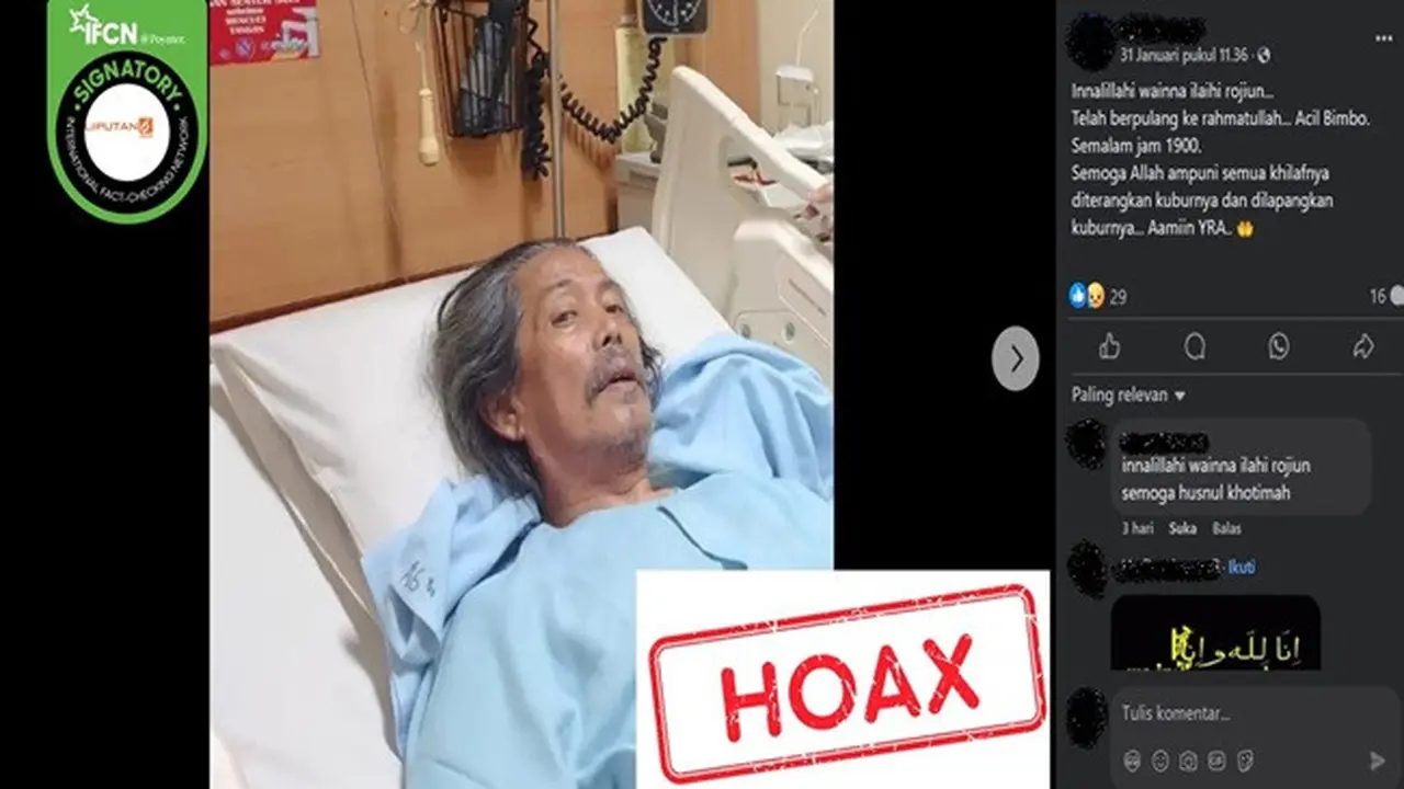 Gambar tangkapan layar kabar musisi Raden Darmawan Dajat Hardjakusumah alias Acil Bimbo meninggal dunia pada 31 Januari 2025. (sumber: Facebook)