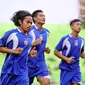 Pemain Arema lakukan latihan fisik dan taktik di Stadion Gajayana Malang (Rana Adwa/Liputan6.com)