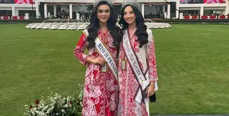 Dua Puteri Indonesia, Harashta Haifa Zahra dan Sophie Kirana turut menghadiri Upacara Peringatan Detik-Detik Proklamasi Kemerdekaan ke-79 RI di Istana Merdeka. [Foto: Instagram/officialputeriindonesia]