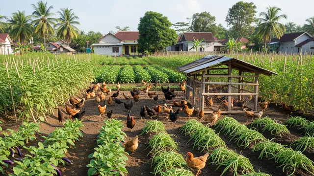 Model Integrasi Ayam dan Sayuran di Lahan Tidur
