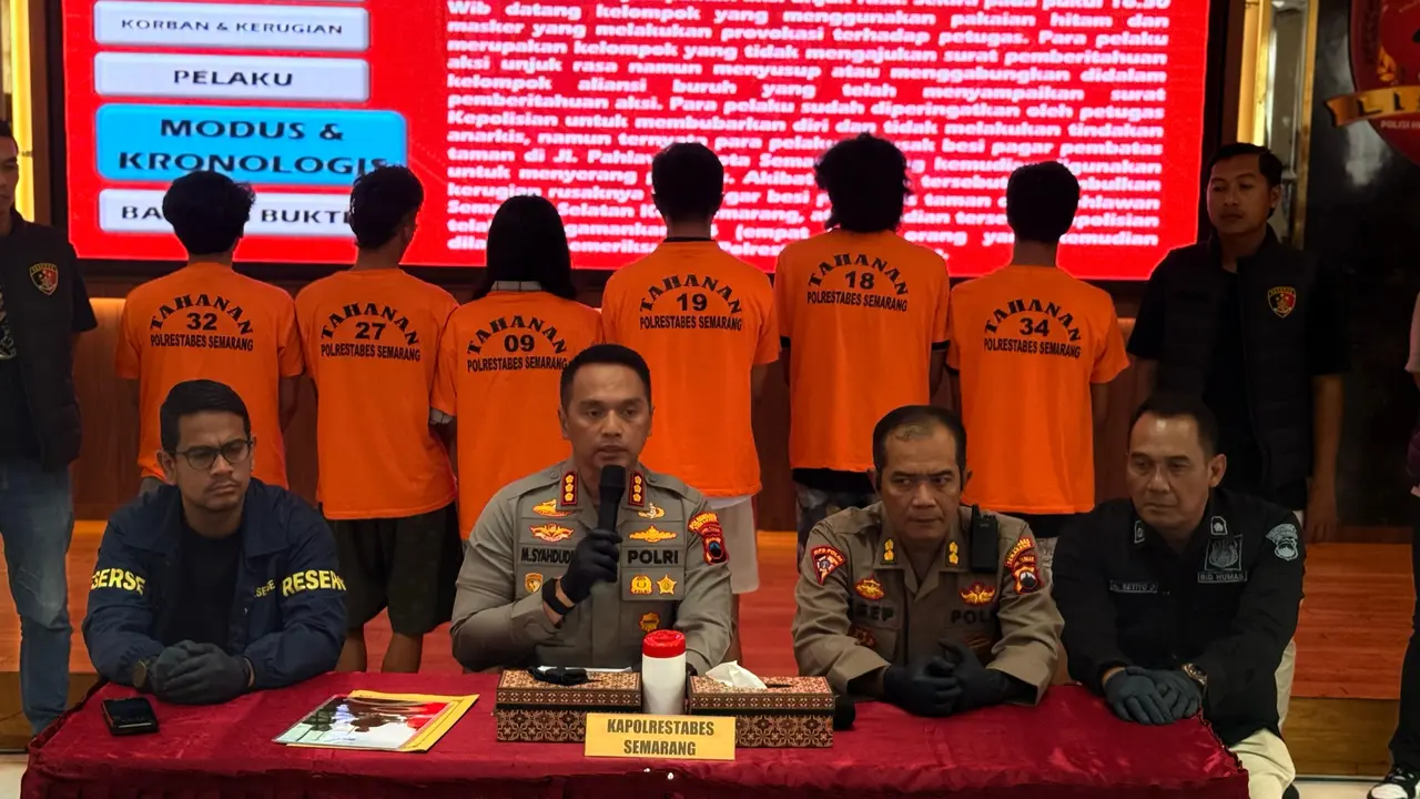 Polisi tetapkan enam tersangka Mayday yang berakhir rusuh di Semarang. (Foto: Liputan6.com/Polda Jateng)