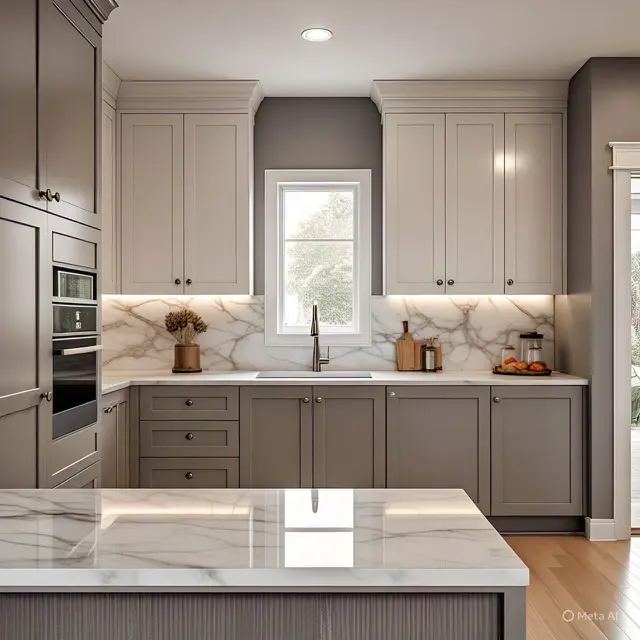 Kombinasi Warna Cat Dapur dengan Lemari Putih