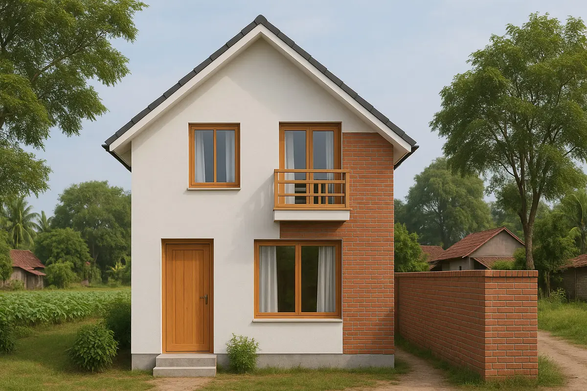 Model Rumah 2 Lantai Gaya Scandinavian Sederhana di Kampung, Estetik dan Fungsional