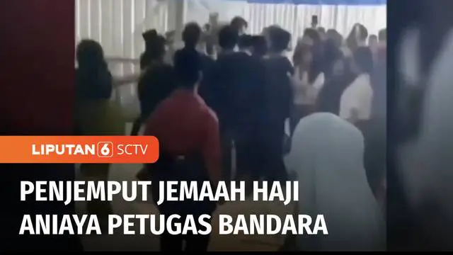 Seorang penjemput jemaah haji plus diduga menganiaya petugas Bandara Sultan Hasanuddin, Kabupaten Maros, Sulawesi Selatan. Polisi yang mendapatkan laporan, langsung menangkap pria yang diduga pelaku.