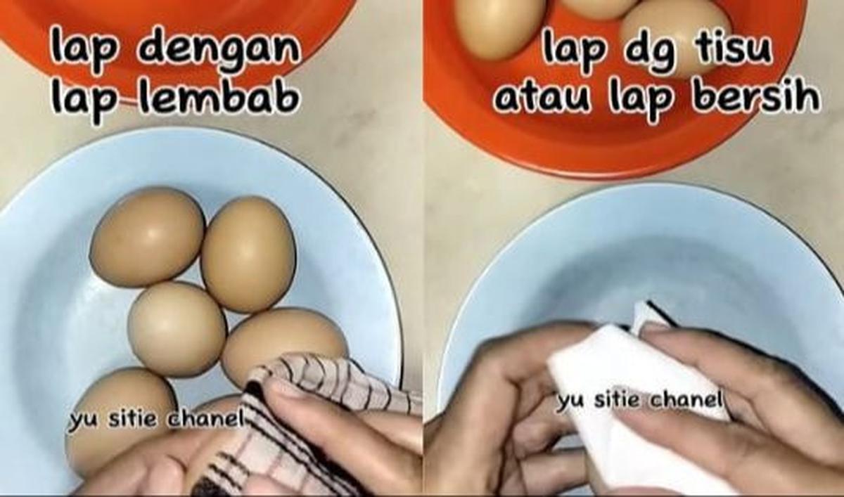 <b>Bersihkan Telur</b>