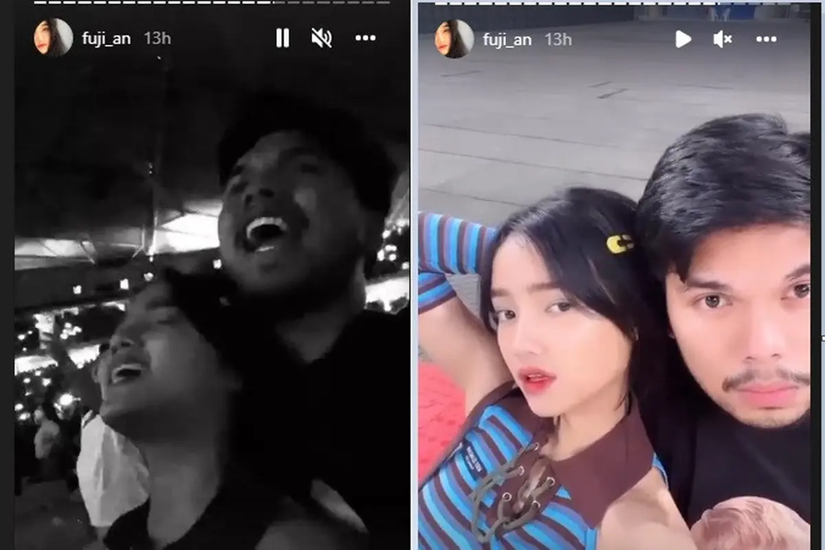 Fuji dan Thariq Halilintar nonton bareng konser Billie Eilish di Singapura (Foto: Instagram fuji_an)