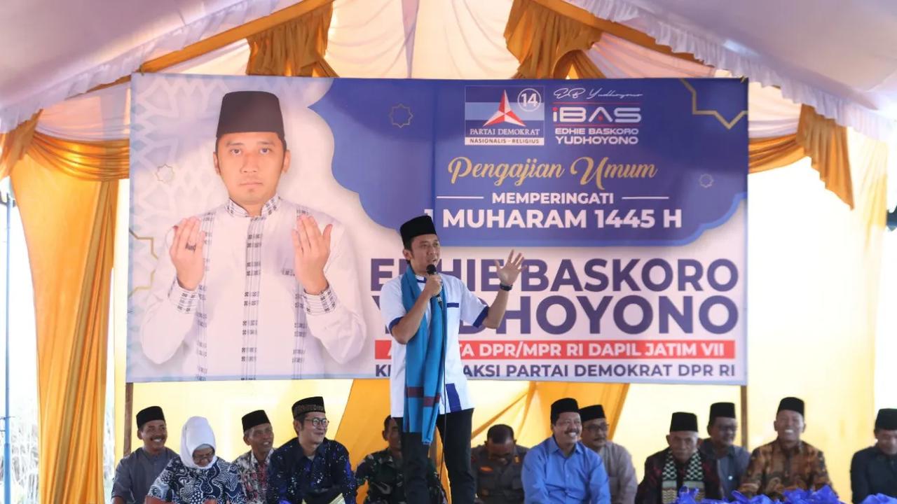 Ketua Fraksi Partai Demokrat, Edhie Baskoro Yudhoyono (Ibas) memberikan sambutan pada acara pembukaan pembekalan pemenangan Pemilu 2024.&nbsp;