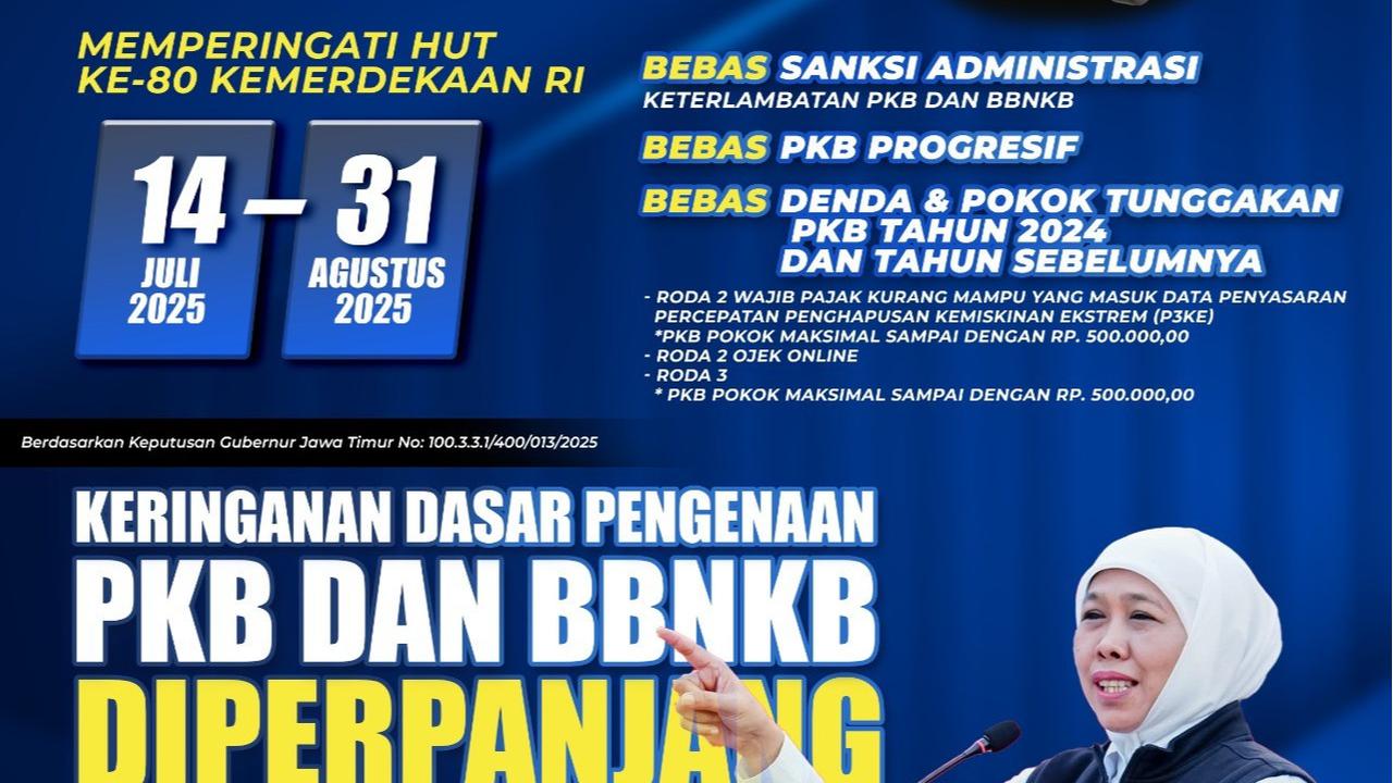 Pemprov Jatim Gelar Pemutihan Pajak Kendaraan Bermotor