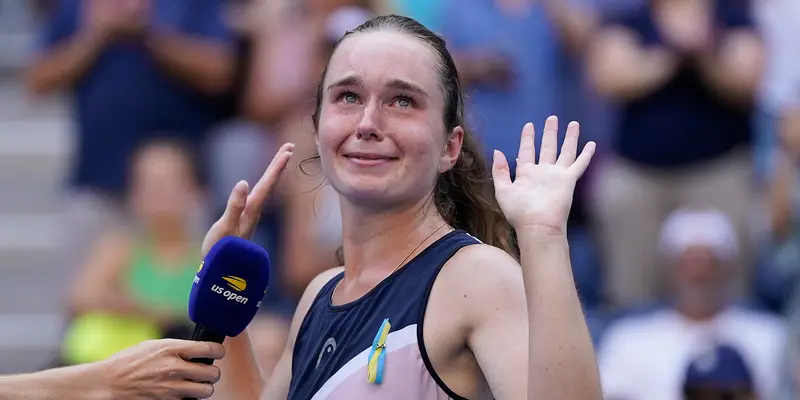 Selebrasi Penuh Haru Daria Snigur Usai Singkirkan Simona Halep dari US Open 2022