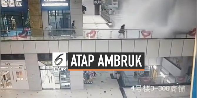 VIDEO: Detik-Detik Atap Pusat Perbelanjaan Ambruk Karena Air Hujan