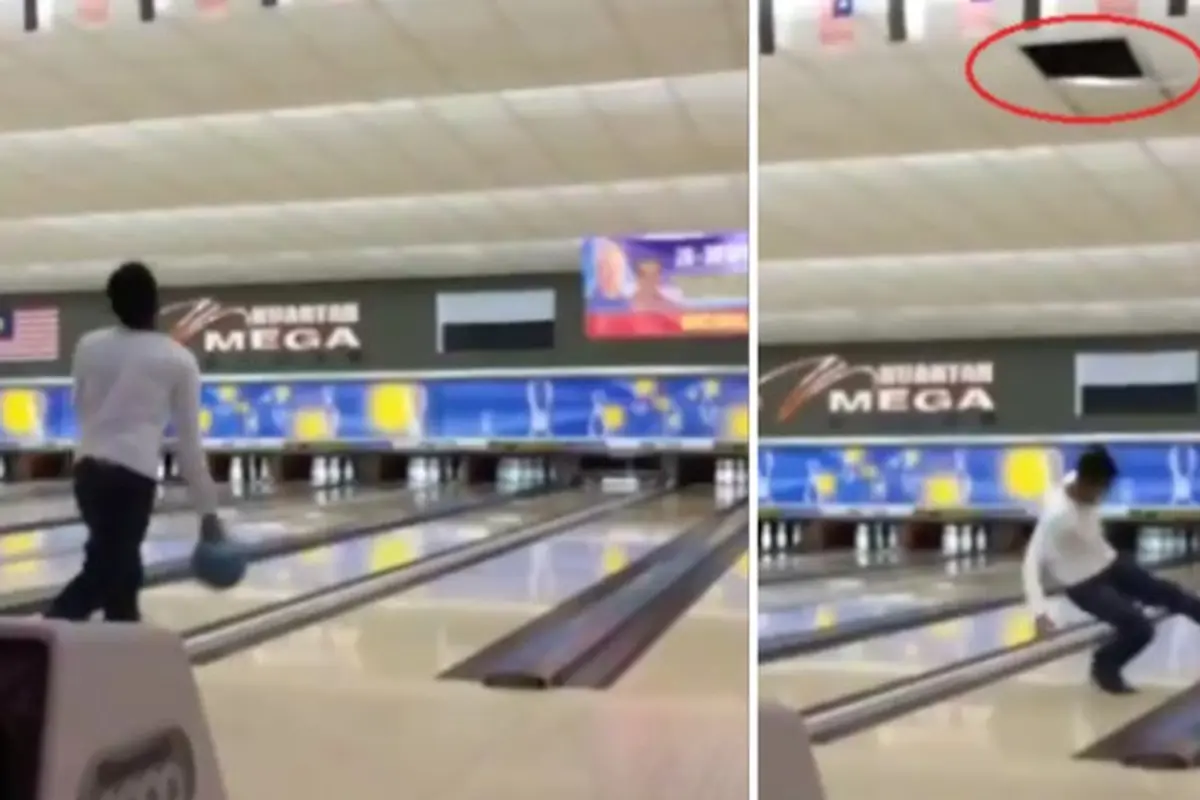 hancurkan atap dengan bola bowling