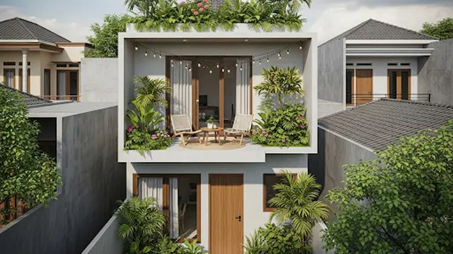 Rumah dengan Rooftop Garden