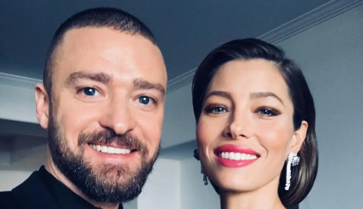 Justin Timberlake dan Jessica Biel saat Golden Globes 2018. (Instagram - @justintimberlake)