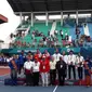 Christopher Rungkat/Aldila Sutjiadi merebut medali emas ganda campuran tenis Asian Games 2018. (Liputan6.com/Luthfie Febrianto)