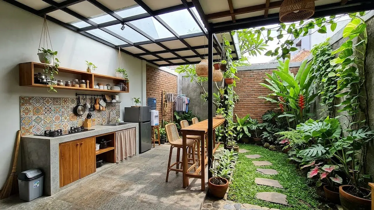 9 Inspirasi Dapur Belakang Rumah yang Menyatu dengan Alam, Nyaman untuk Memasak