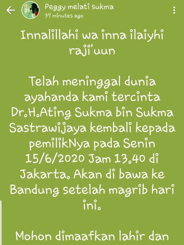 Status Peggy Melati Sukma