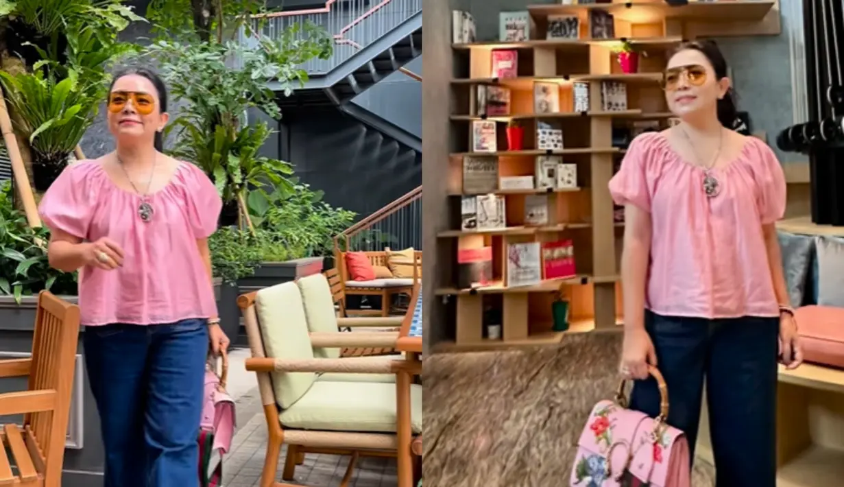 Kehadiran Mayangsari di pernikahan putra Ari Sigit memang dicari banyak orang. Meski tak terlihat hadir, pesona ibu satu anak ini tetap menyala dengan outfit serba pink [@mayangsari_official]