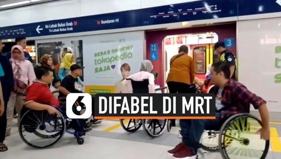 VIDEO: Keluhkan Kemacetan Jakarta, Penyandang Disabilitas Jajal MRT