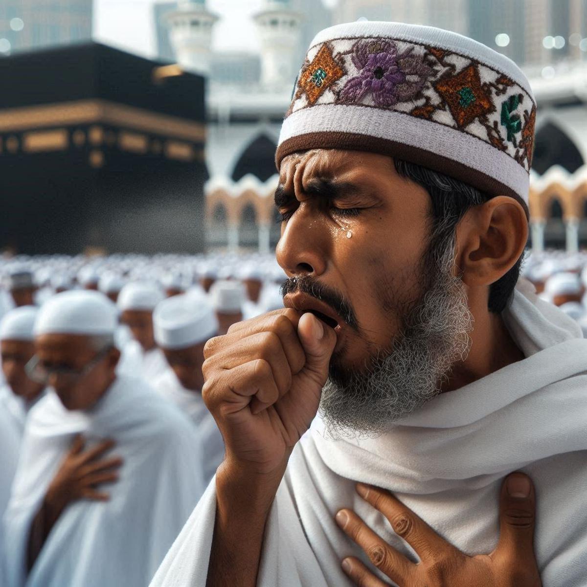 Ilustrasi Jamaah Haji Batuk